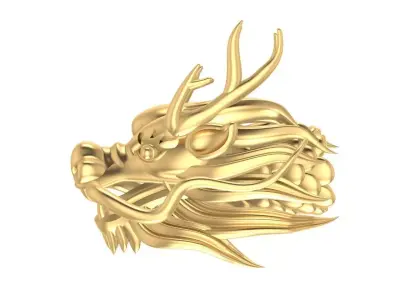 Asian Dragon Head Model with High Detail Carving  3243 3D print model