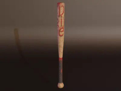 Baseball bat pbr game ready Low-poly 3D model