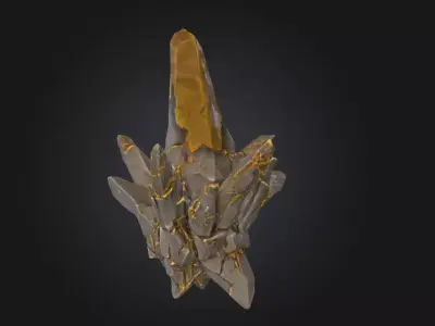 Luminous Obsidian Spire Low-poly 3D model