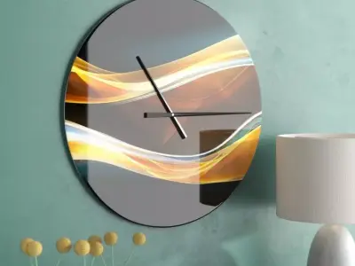 Oversized 3D Wave Wall Clock Free 3D model