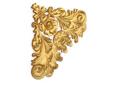 Classic carved corner decor ornament 377 3D model