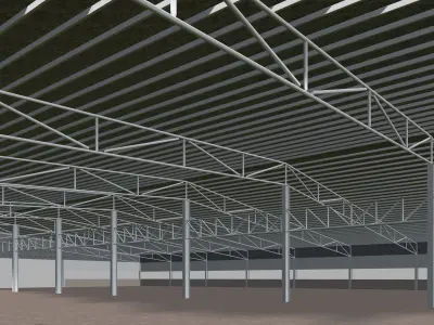 Warehouse in square plan 3D model