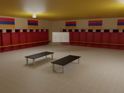 Armania Football Stadium and Interiors Low-poly 3D model