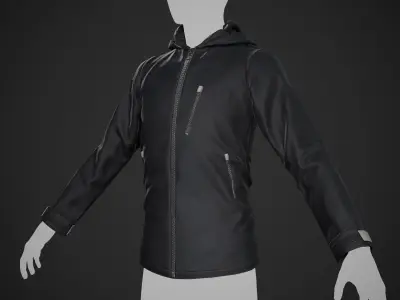Black Snowboard Hoodie Style 1 Low-poly 3D model