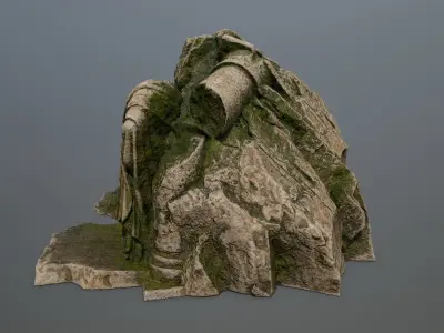 statue mountain  Low-poly 3D model