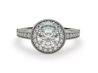 Round diamond engagement ring 3D print model order