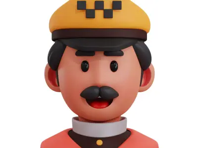 3d avatar profession as Taxi Driver Man Low-poly 3D model