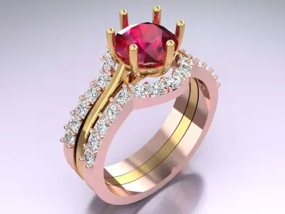 Diamond Ring - Womens Rings - N3040 3D print model