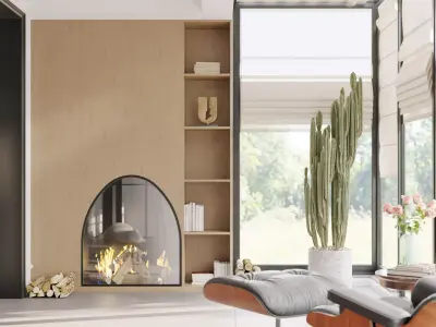 Luxury living room dining room interior scenes 40 3D model