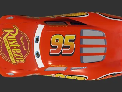Lightning McQueen 3D model Low-poly 3D model