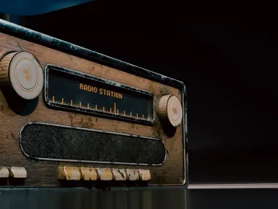 Old Radio Model - Game Ready Low-poly 3D model