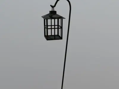 Lantern on pole Free low-poly 3D model