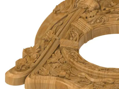 Carved picture frame STL 3D model 64