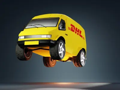Cartoon VAN Low-poly 3D model