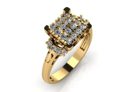 fancy Engagement ring 3D print model