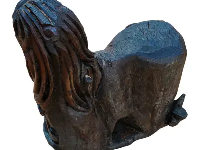 Wooden Horse Figurine 3D model