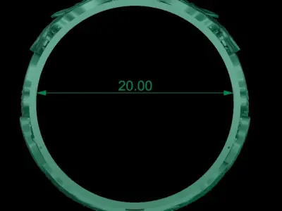 Elegant sun and moon design ring with gemstone 3D print model