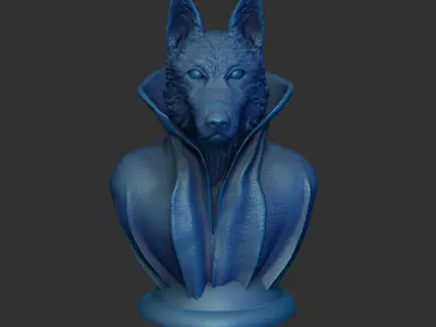 German Shepherd - with Cape Collar on Pedestal 3D print model