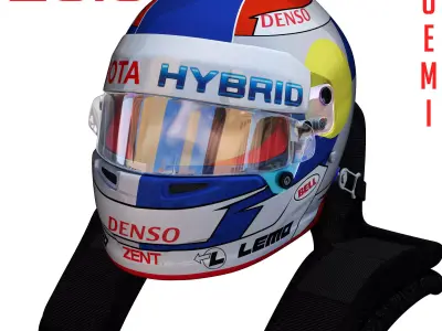 Buemi WEC helmet 2018 Low-poly 3D model