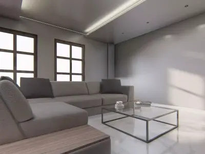 Nero Living Room Interior Design  Free 3D model