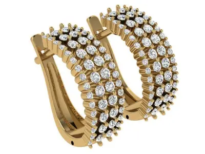 Diamond English Lock Earring 4628 3D print model