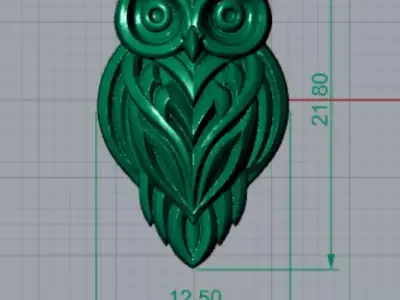 Owl Pendant 3D Model  3D print model