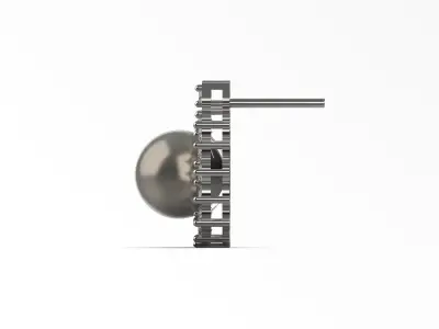 Luxury pearl and diamond STL earrings model pe0012 3D print model