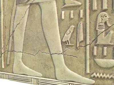 Thoth egyptian statue stretched canvas Low-poly 3D model