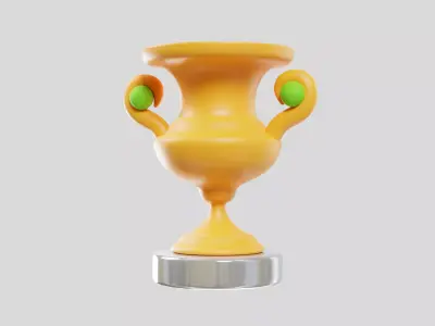 Golden Trophy Cup Tennis Award 3D model