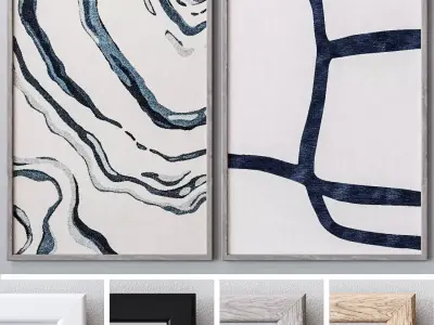 Set of large wall paintings 555 3D model