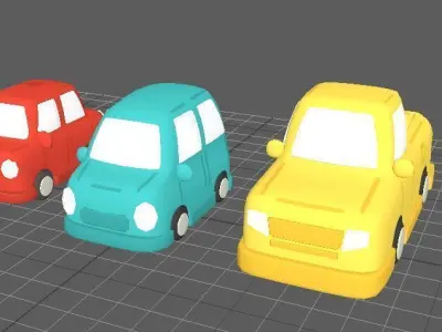 car toons pack  3   Vehicles  3D model