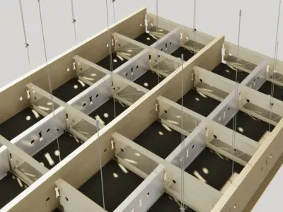 BIM-GC T15 Linear Carrier Suspended Ceiling From Architect 3D model