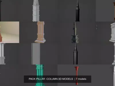 PACK PILLAR -COLUMN 3D MODELS  3D Model Collection