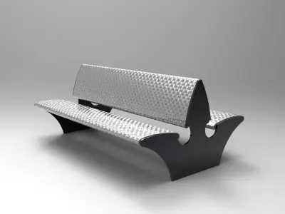 Double street bench Free 3D model