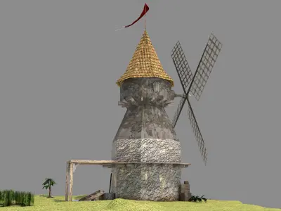 Medieval Windmill 3D model