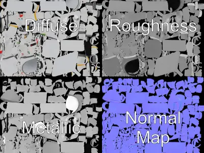 Astronaut Character Model High Mid Low Poly Low-poly 3D model