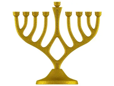 Menorah gold 3D model