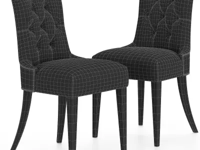 RL-CHA-LINELL two dining chairs with upholstered backs and legs Low-poly 3D model