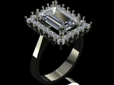 Luxury Diamond Wedding Ring 3D print model