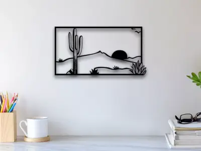 Cactus Wall Art 3D print model