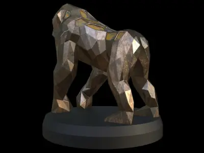 Steampunk Gorilla Low-poly 3D model
