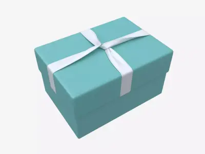 Jewelry Box with Ribbon 3D model
