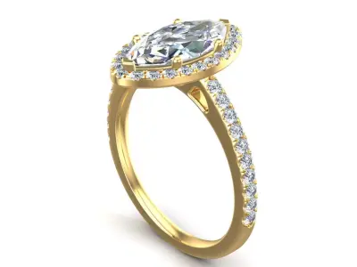 Marquise Cut Diamond Ring 3D print model