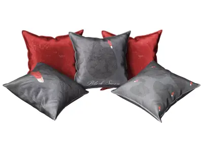 Black Swan decorative pillows 3D model