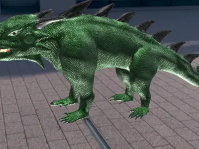 monster dinosaur with spikes 3D model