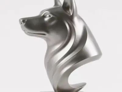 Dog sculpture 3D print model 5