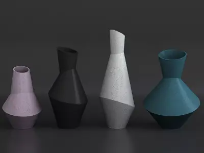 Rayne Abstract Ceramic Vases 3D print model 3D model