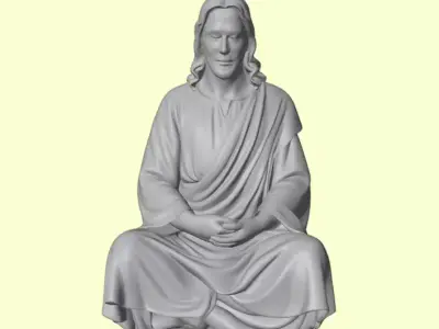 Jesus Christ Meditative Pose Figurine 3D print model