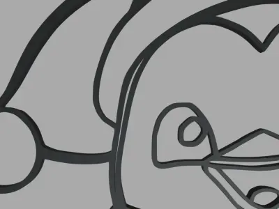 Christmas Penguin Wall Silhouette 01 3D print model