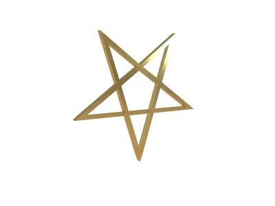 Inverted Pentagram Symbol v1 003 Low-poly 3D model